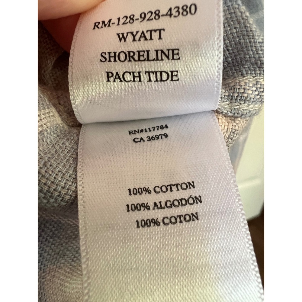 Rails Wyatt Shoreline Pach Tide Blue Tan Plaid Cotton Button Down Shirt Mens L‎ - Picture 6 of 8